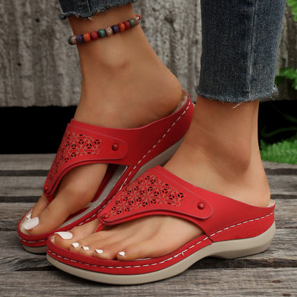Women's Thong Sandals | Summer Beach Flip Flops Open-Toe PU Slippers