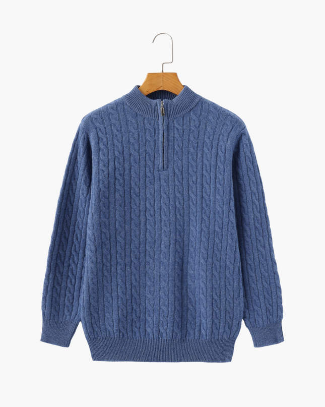 100% Cashmere Woven Half Zip