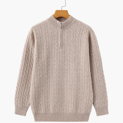 100% Cashmere Woven Half Zip