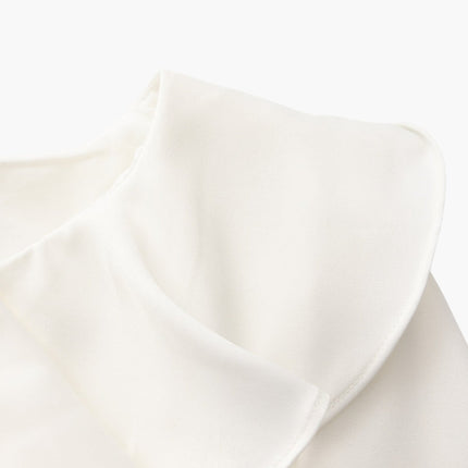 Pearl Button Ruffle Midi Dress