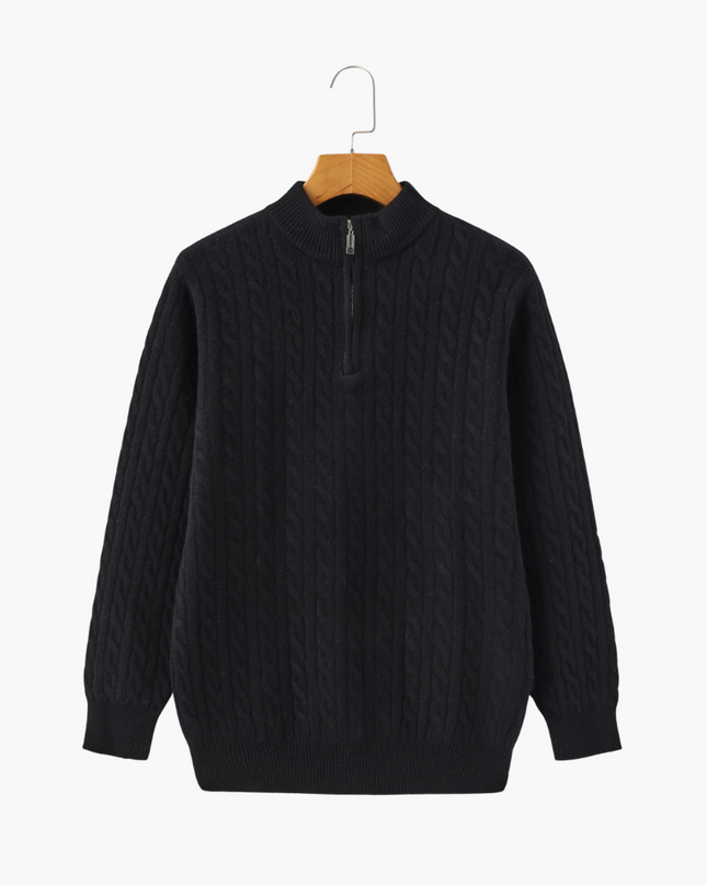 100% Cashmere Woven Half Zip
