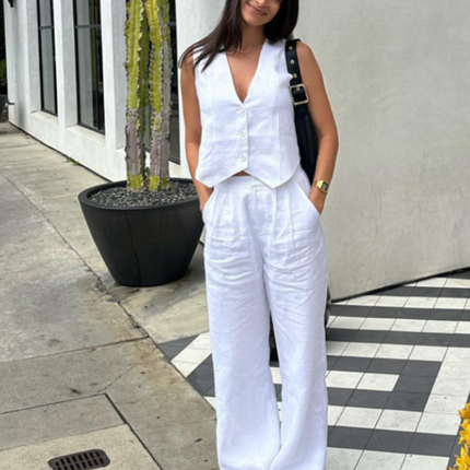 Classy Lady - Linen Two-piece Set