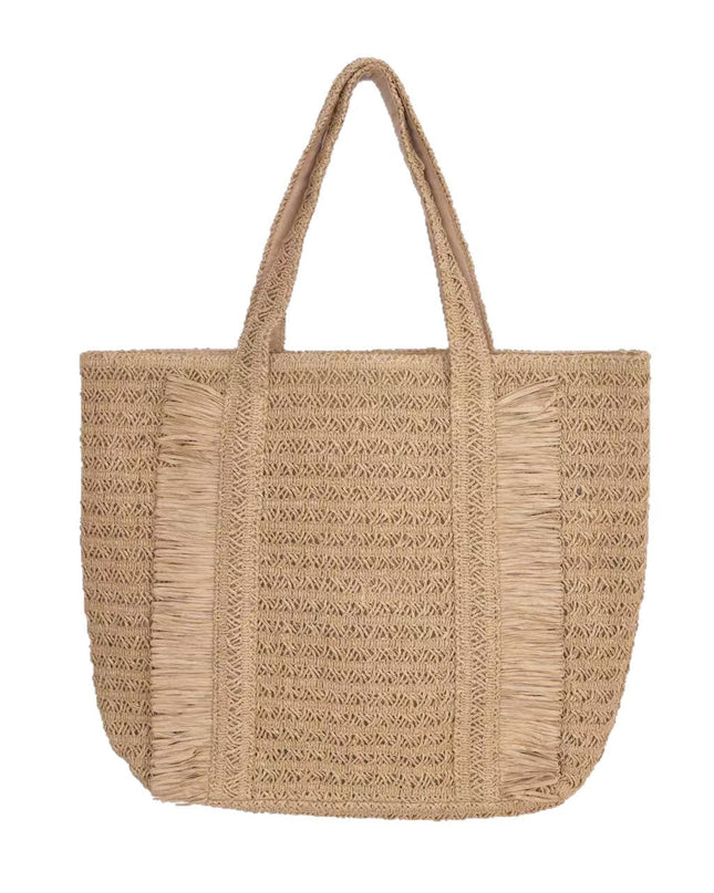 Handwoven Straw Beach Tote – Women’s Vacation Shoulder Bag, Large Capacity Woven Purse