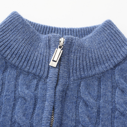 100% Cashmere Woven Half Zip