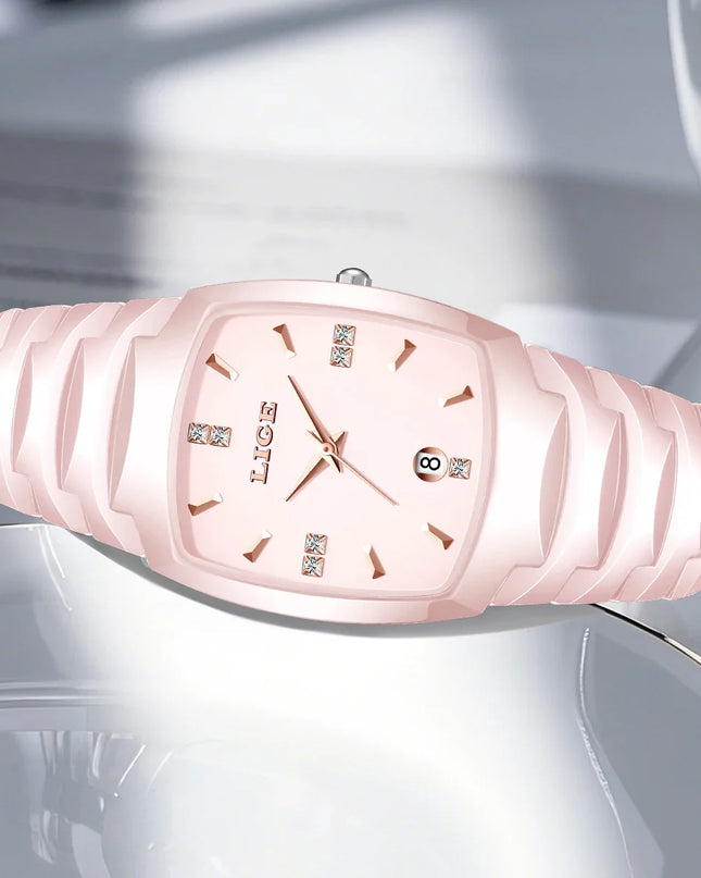 Women's Rose Gold Stainless Steel Luminous Date Slim Watch