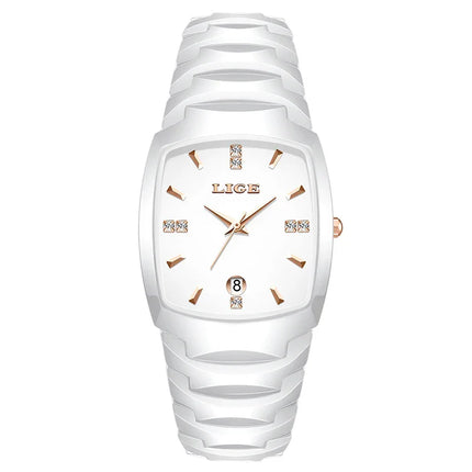 Women's Rose Gold Stainless Steel Luminous Date Slim Watch