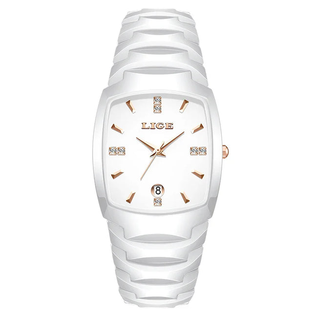 Women's Rose Gold Stainless Steel Luminous Date Slim Watch