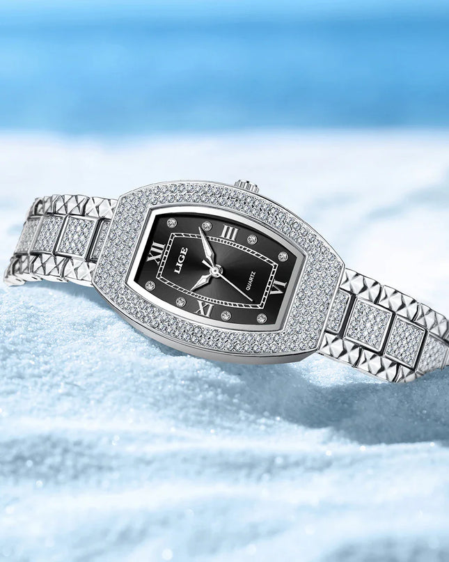 Women's Diamond Crystal Stainless Steel Dress Watch