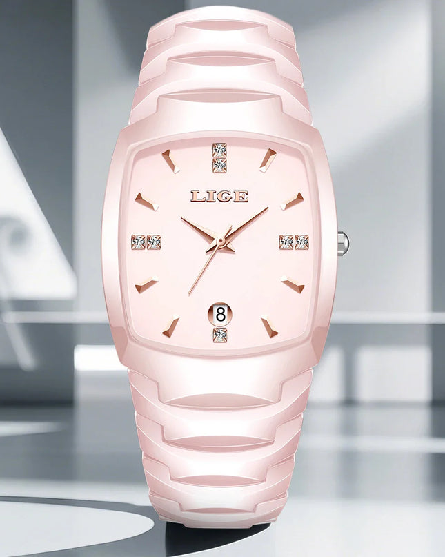 Women's Rose Gold Stainless Steel Luminous Date Slim Watch