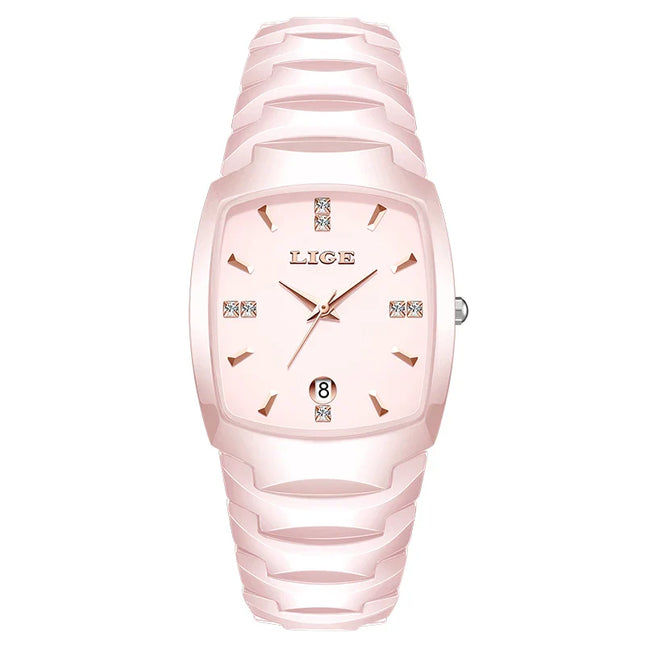 Women's Rose Gold Stainless Steel Luminous Date Slim Watch