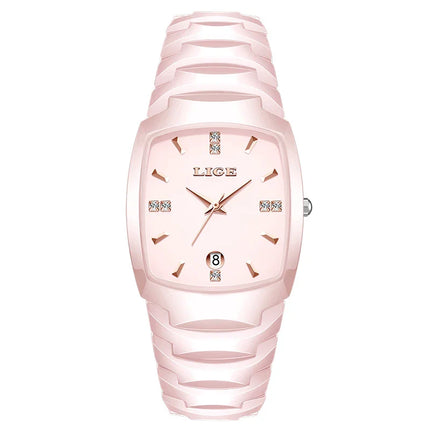 Women's Rose Gold Stainless Steel Luminous Date Slim Watch