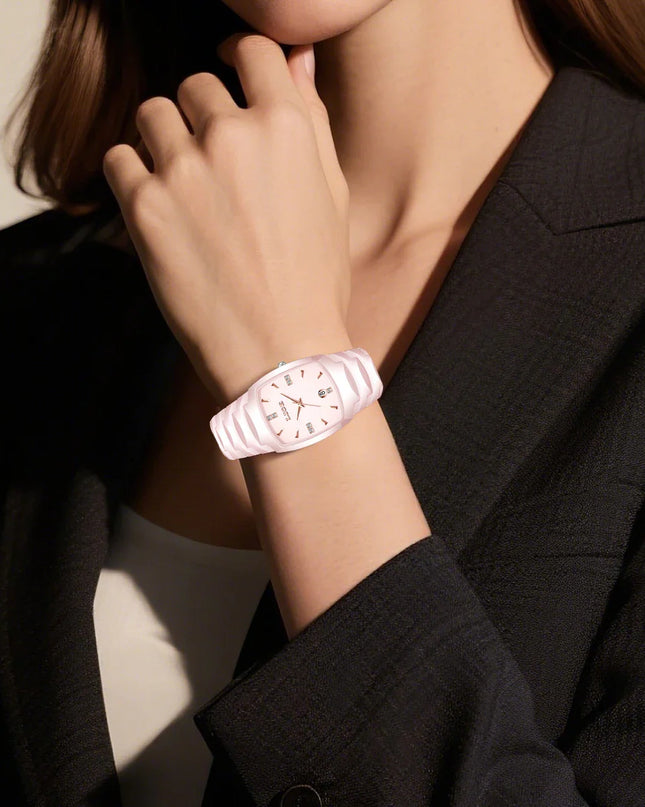 Women's Rose Gold Stainless Steel Luminous Date Slim Watch