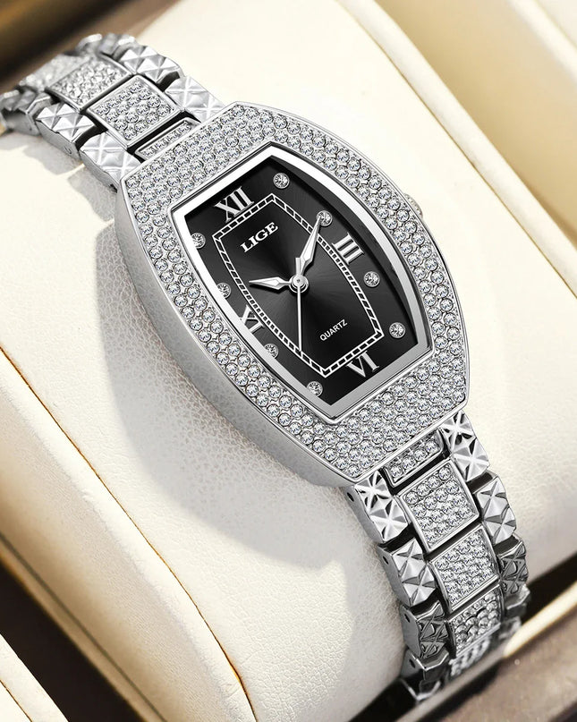Women's Diamond Crystal Stainless Steel Dress Watch